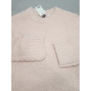 NWT H&M Divided Oversized Crewneck Pink Knit Sweater Women's Sz M